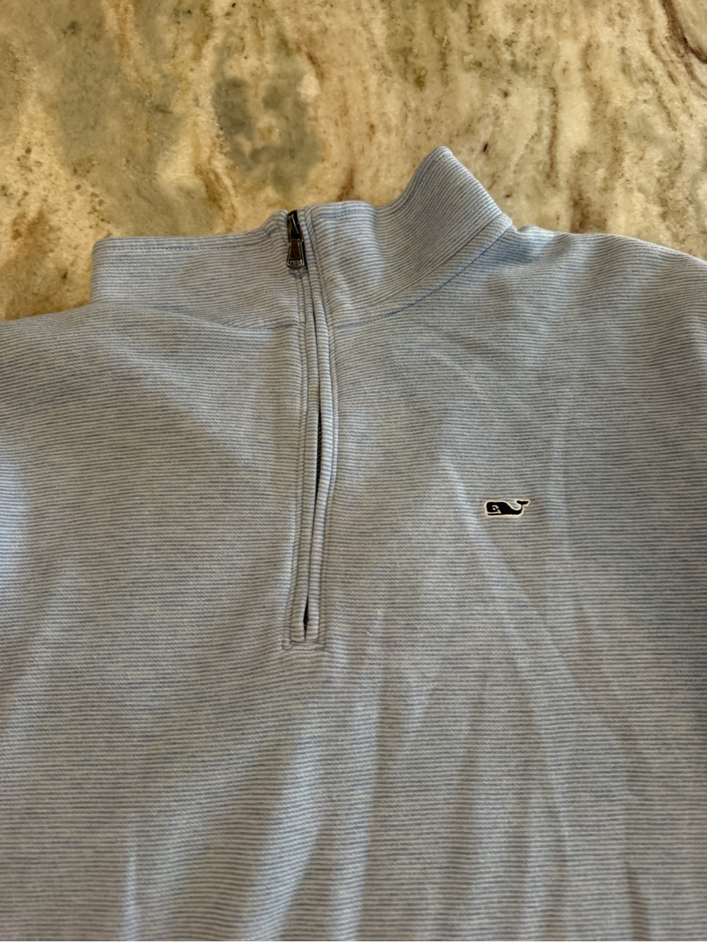 Vineyard Vines Men’s Pale Blue Half-Zip Pullover - Picture 3 of 5